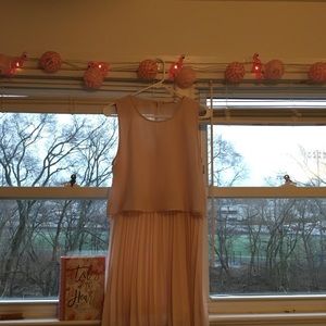 ELODIE PALE PINK PARTY DRESS W/ SPLIT BACK SLIT